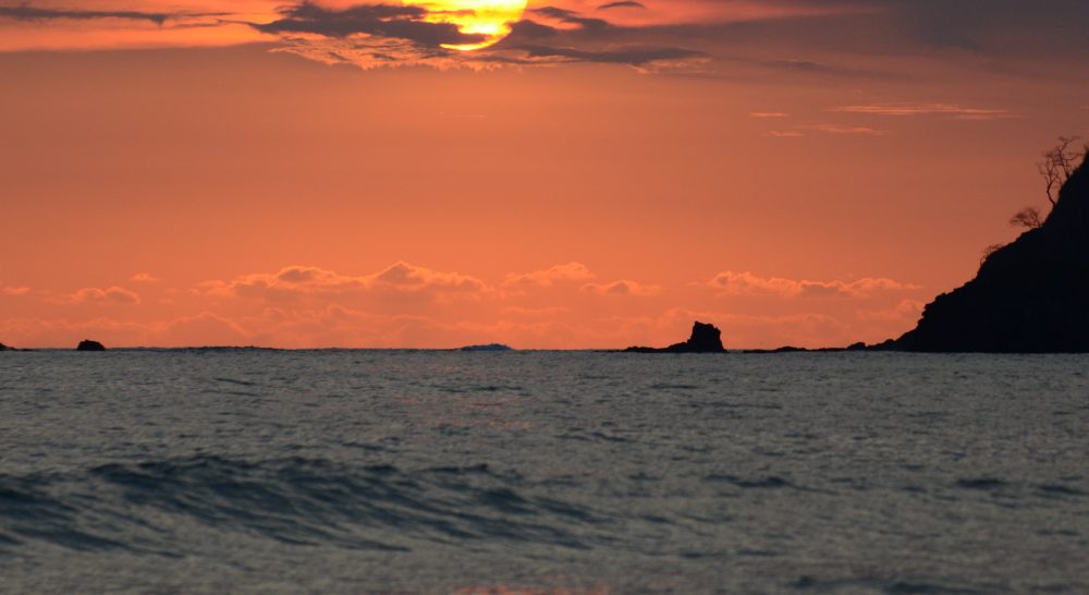 orange and yellow sunset over the sea