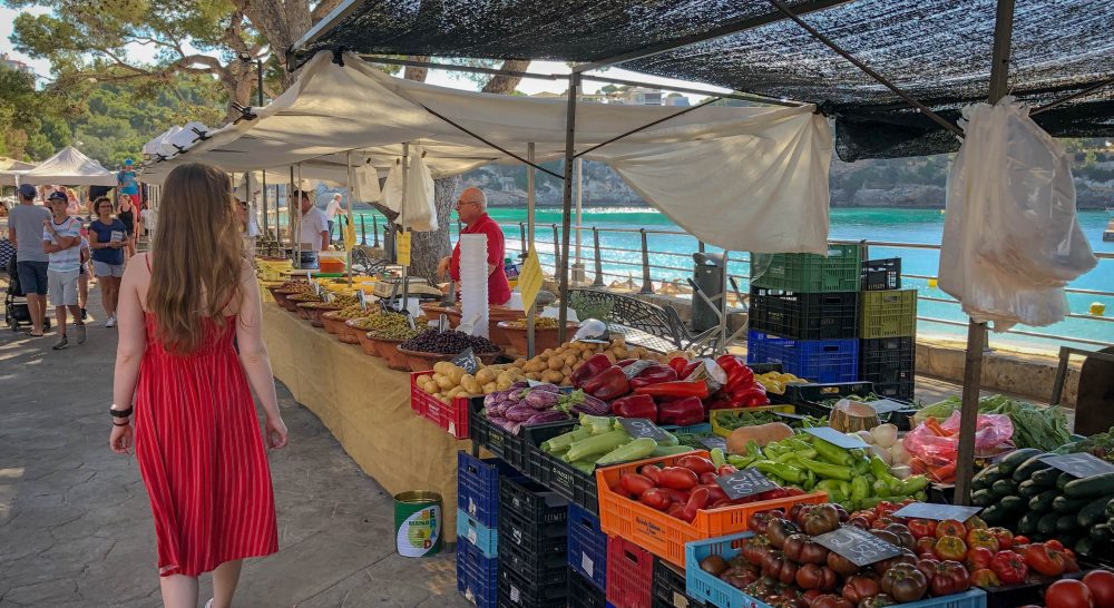 A woman shopping at Algarve markets