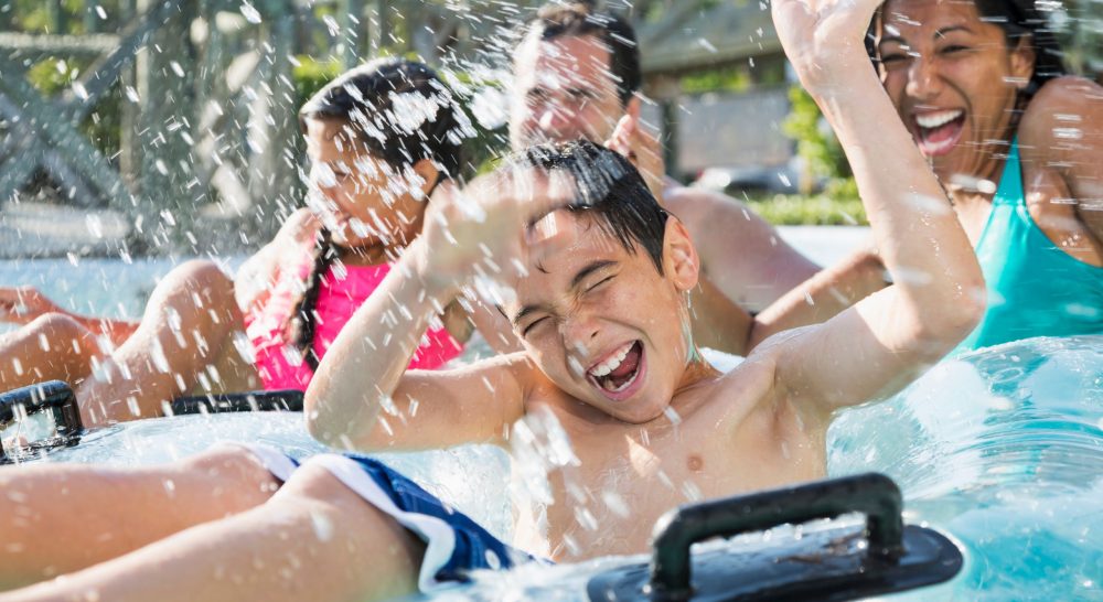 A family at a waterpark